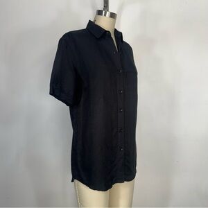 Anine Bing Black Casual Button Down Shirt. Linen